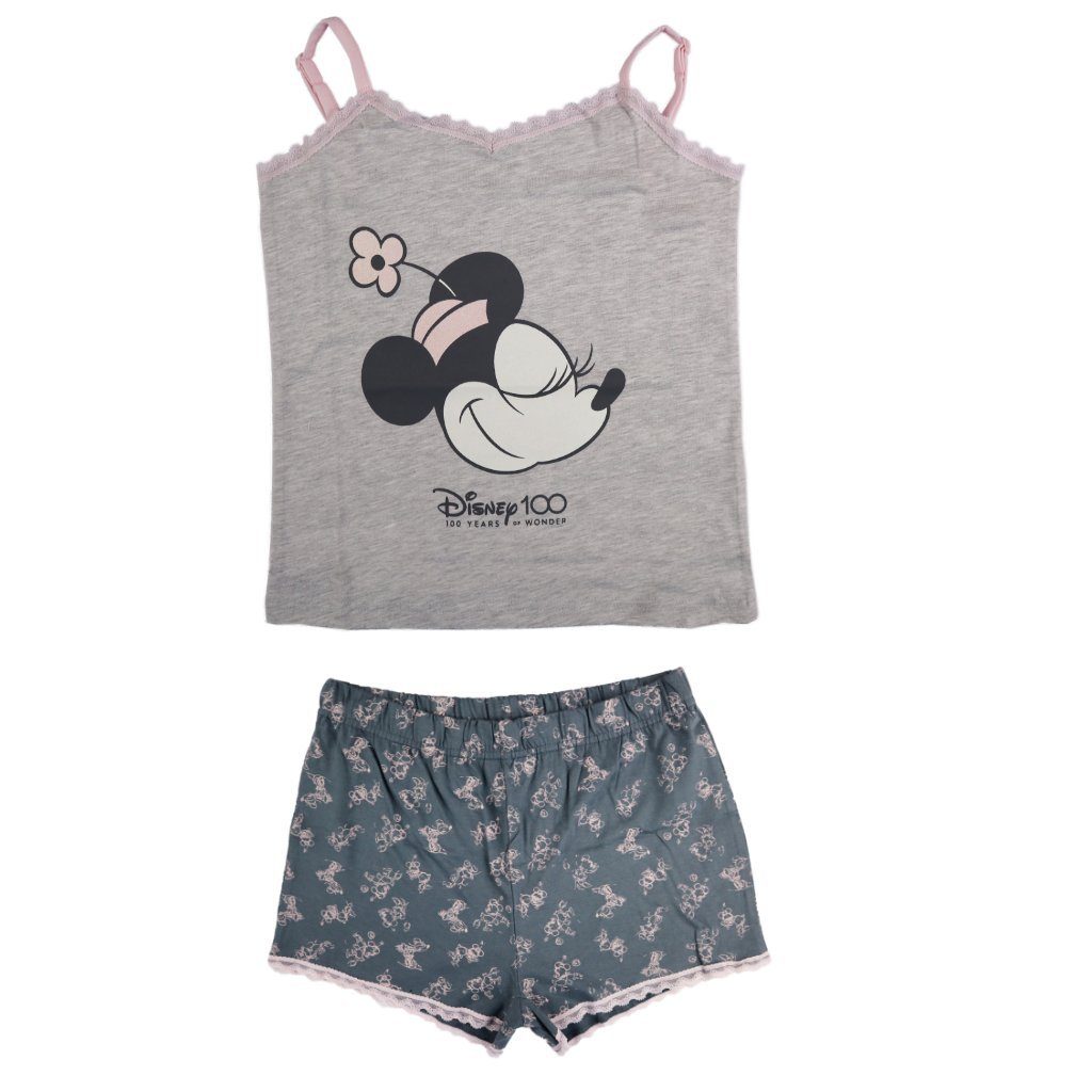 Disney Schlafanzug Minnie Maus 100 Years Mädchen kurzarm Pyjama Gr. 140 bis 164