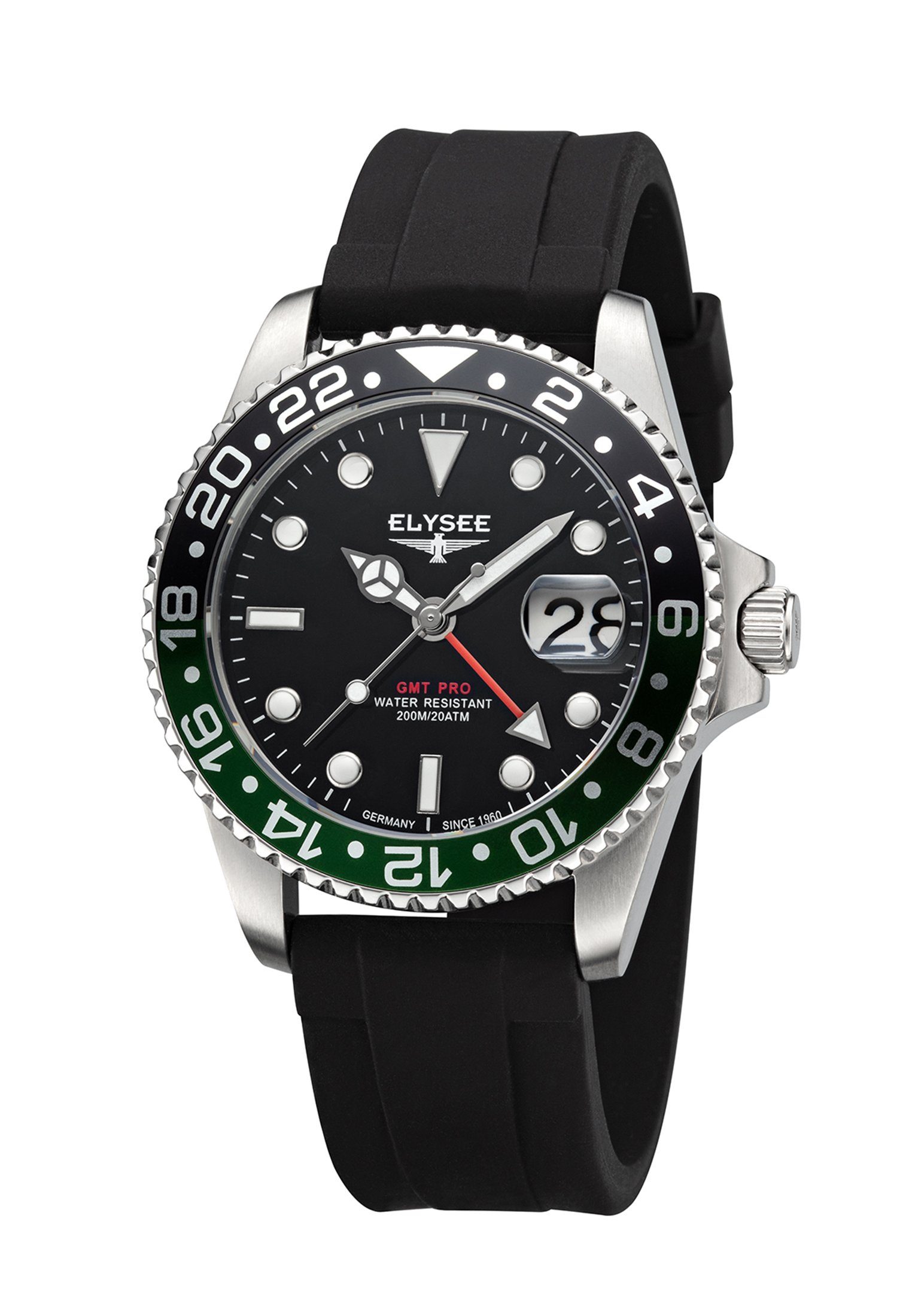 Elysee Taucheruhr GMT GR5 Pro Silikon Schwarz