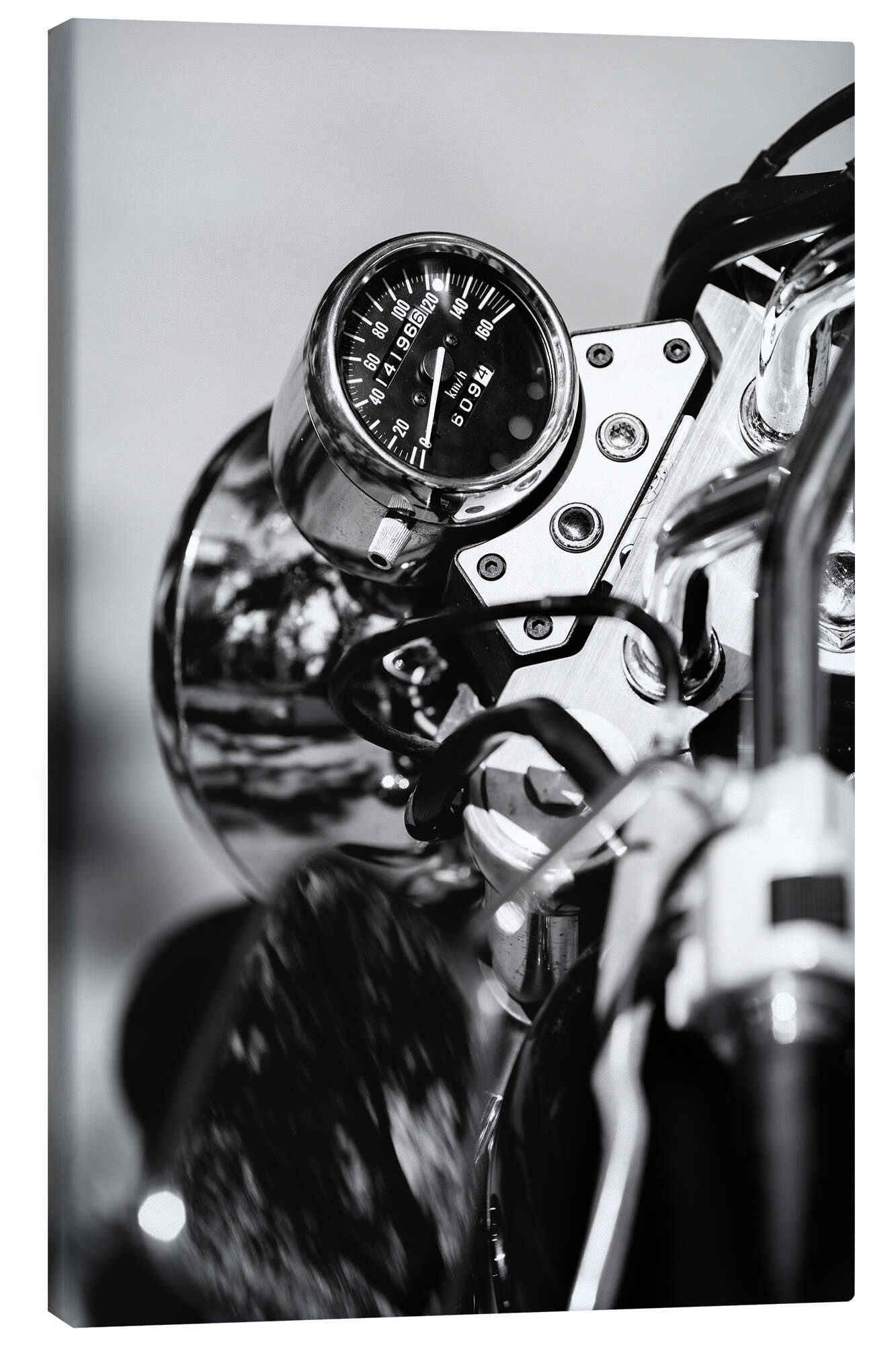 Posterlounge Wandbild Tachometer eines Motorrades, Editors Choice, erhältlich als Poster, Leinwandbild, Wandsticker oder Acrylglasbild