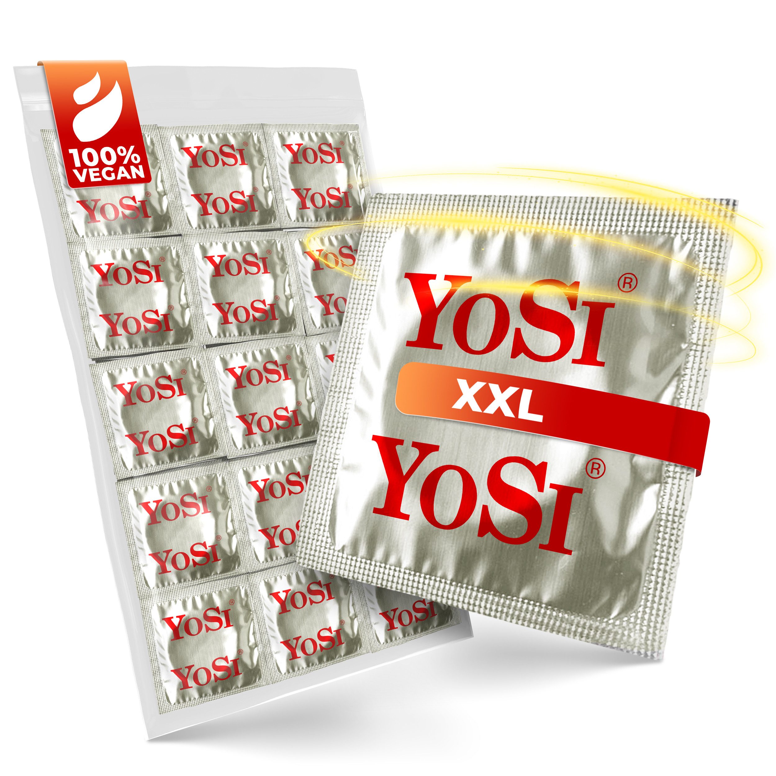 YOSI Kondome 25877R, 4er Set XXL, Markenkondome extra groß - Inhalt jeweils 50 Stück