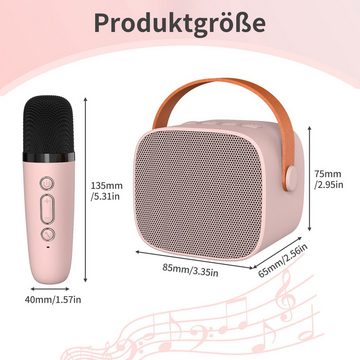 TWSOUL Bluetooth-Kleinlautsprecher mit zwei Mikrofonen Bluetooth-Lautsprecher (Kabelloses Karaoke, , Hochwertige Akustikkonstruktion)