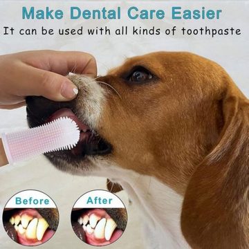 Fivejoy Tier-Fingerzahnbürste Fingerzahnbürste, Zahnbürste 360º Pets Reinigung Zahnbürste, Zahnpflege für Haustiere