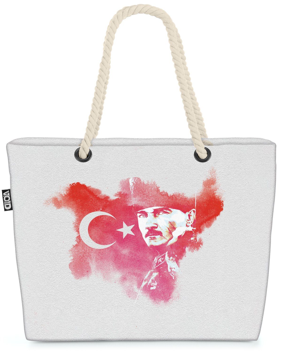 VOID Strandtasche (1-tlg), Atatürk Türkei Halbmond Stern Ankara Politiker Freiheit Urlaub Reise | Strandtaschen