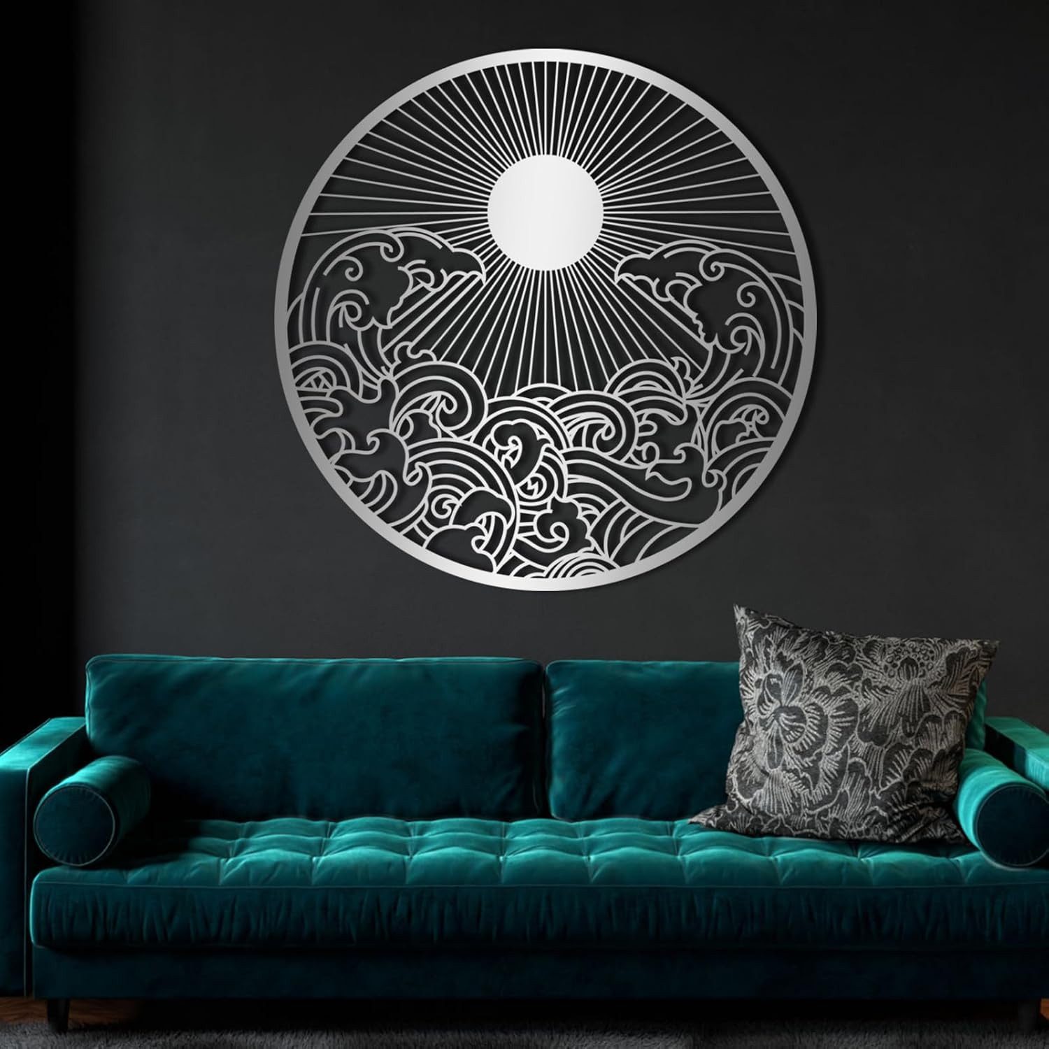 Jumpeak Wanddekoobjekt Sonne und Möwe Metall günstig online kaufen
