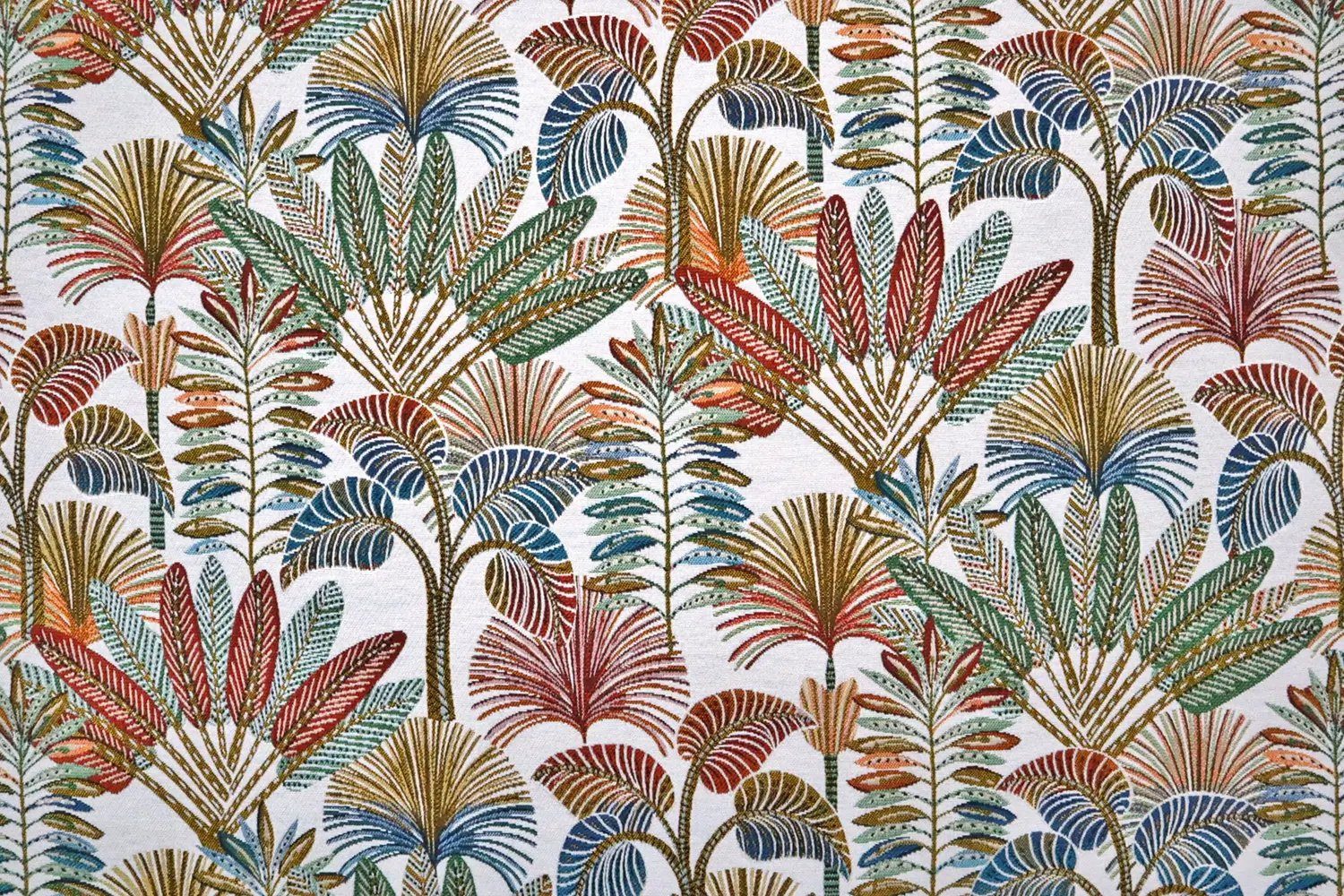 Stofferia Stoff Dekostoff Jacquard Mayorque Weiß, Meterware