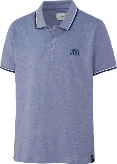 Cerruti 1881 Poloshirt aus hochwertigem Baumwoll-Piqué in Melé-Optik