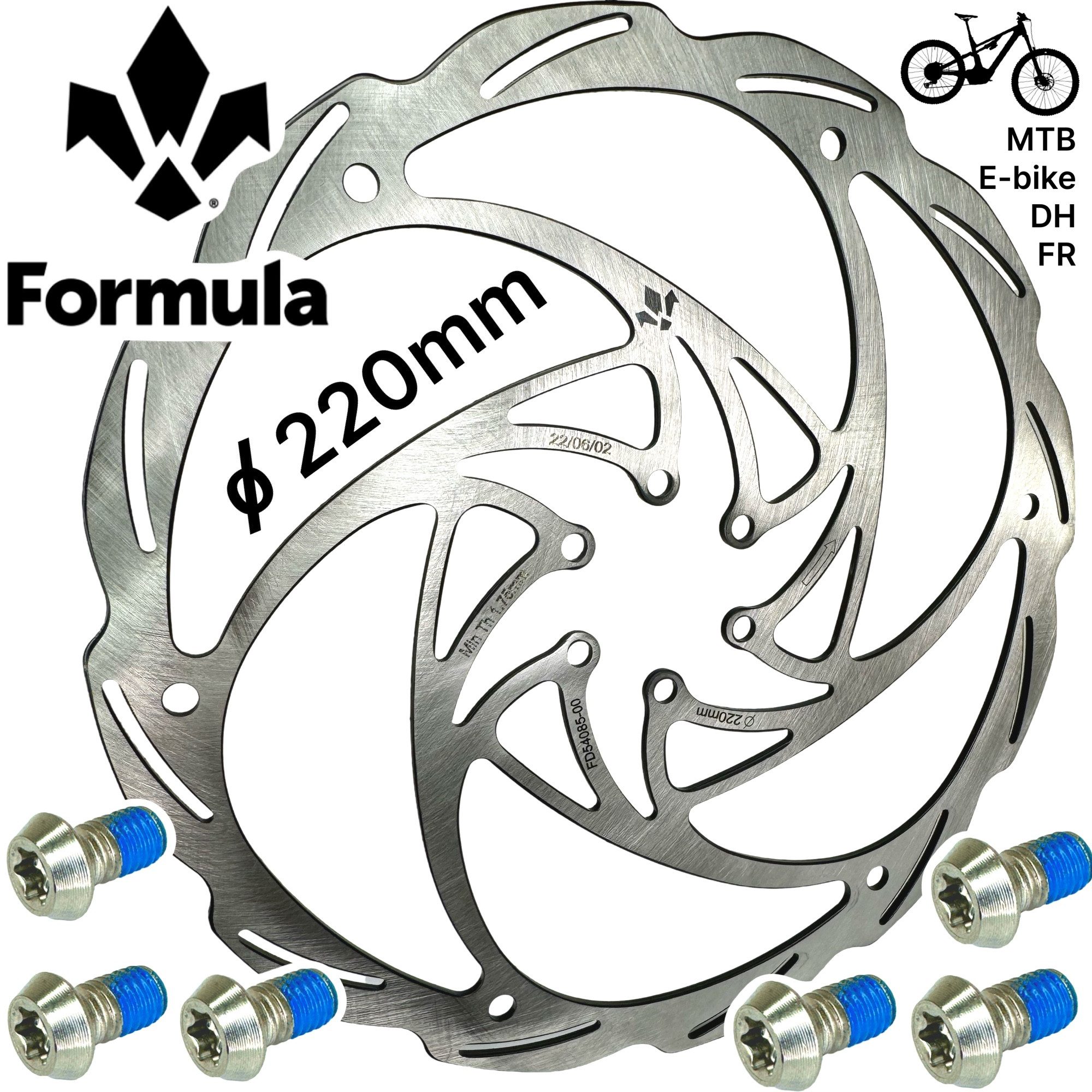 Formula Felgenbremse Formula Monolitic Cura Bremsscheibe MTB Ebike DH FR 6-loch 220mm