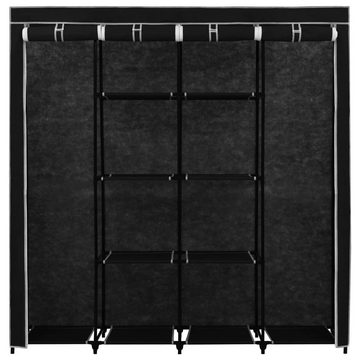 furnicato Kleiderschrank mit 4 Fächern Schwarz 175 x 45 x 170 cm