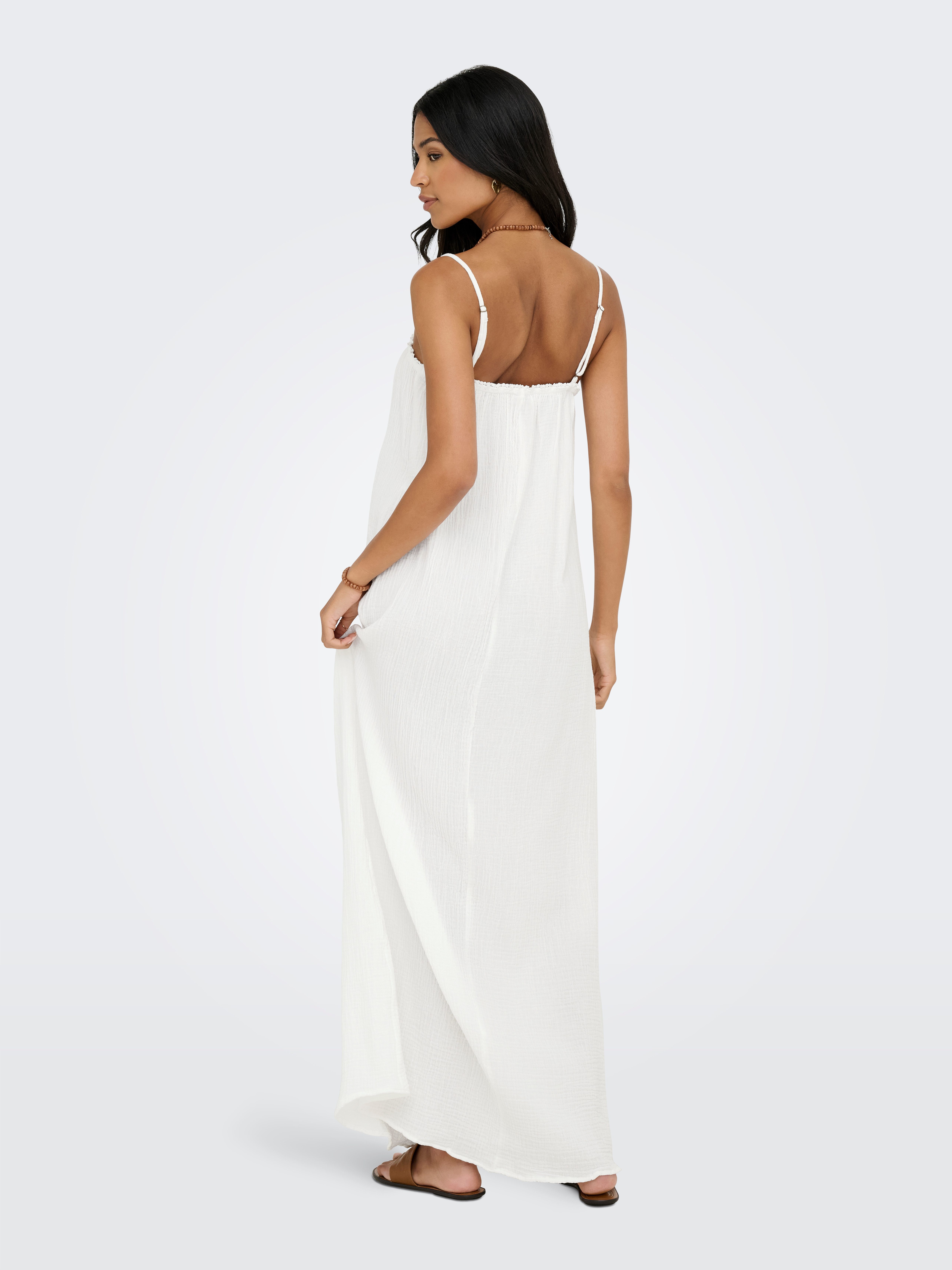 JDY Maxikleid JDYTHEISJAZ LIFE S/L MAXI DRESS WVN NOOS Baumwolle, regular fit, Musselin Qualität