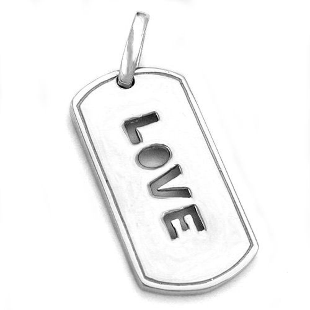 Kettenanhänger Anhänger LOVE rhodiniert 925 Silber 32 x 16 mm inkl. Schmuckbox