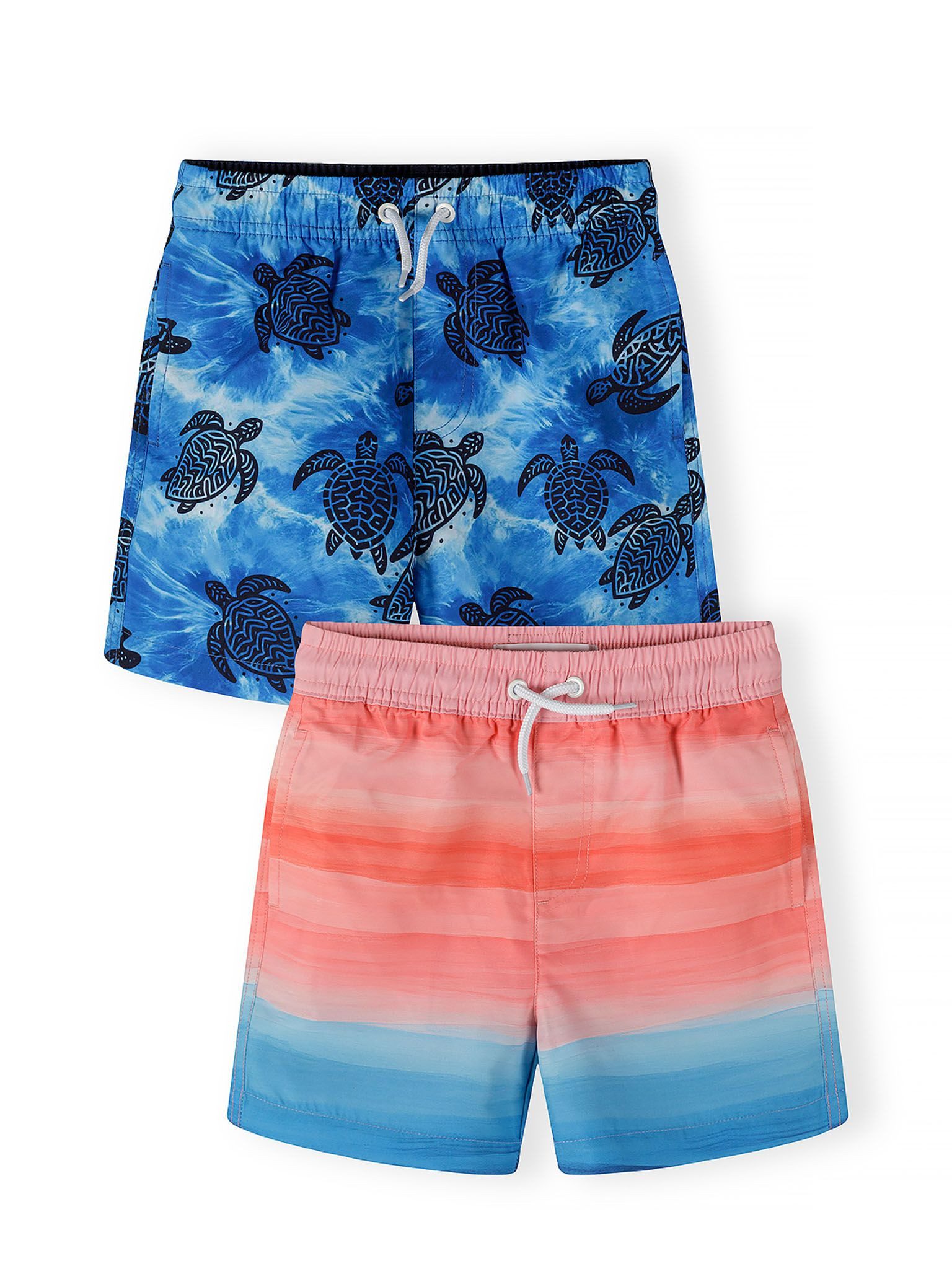 MINOTI Badeshorts mit Schildkrötenaufdruck, blau (2-er Pack)