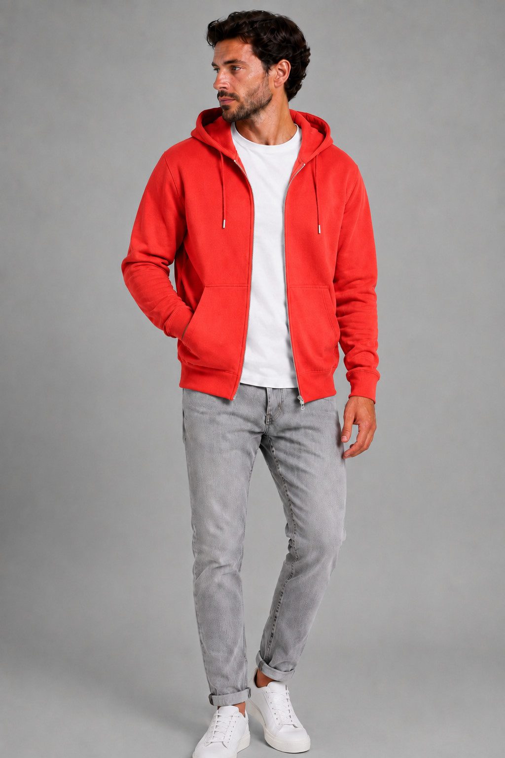 Smith & Solo Hoodie Herren - Sweatshirt mit Reißverschluss Zipper Sweatjacke Baumwollmix – Bild 4 von 5
