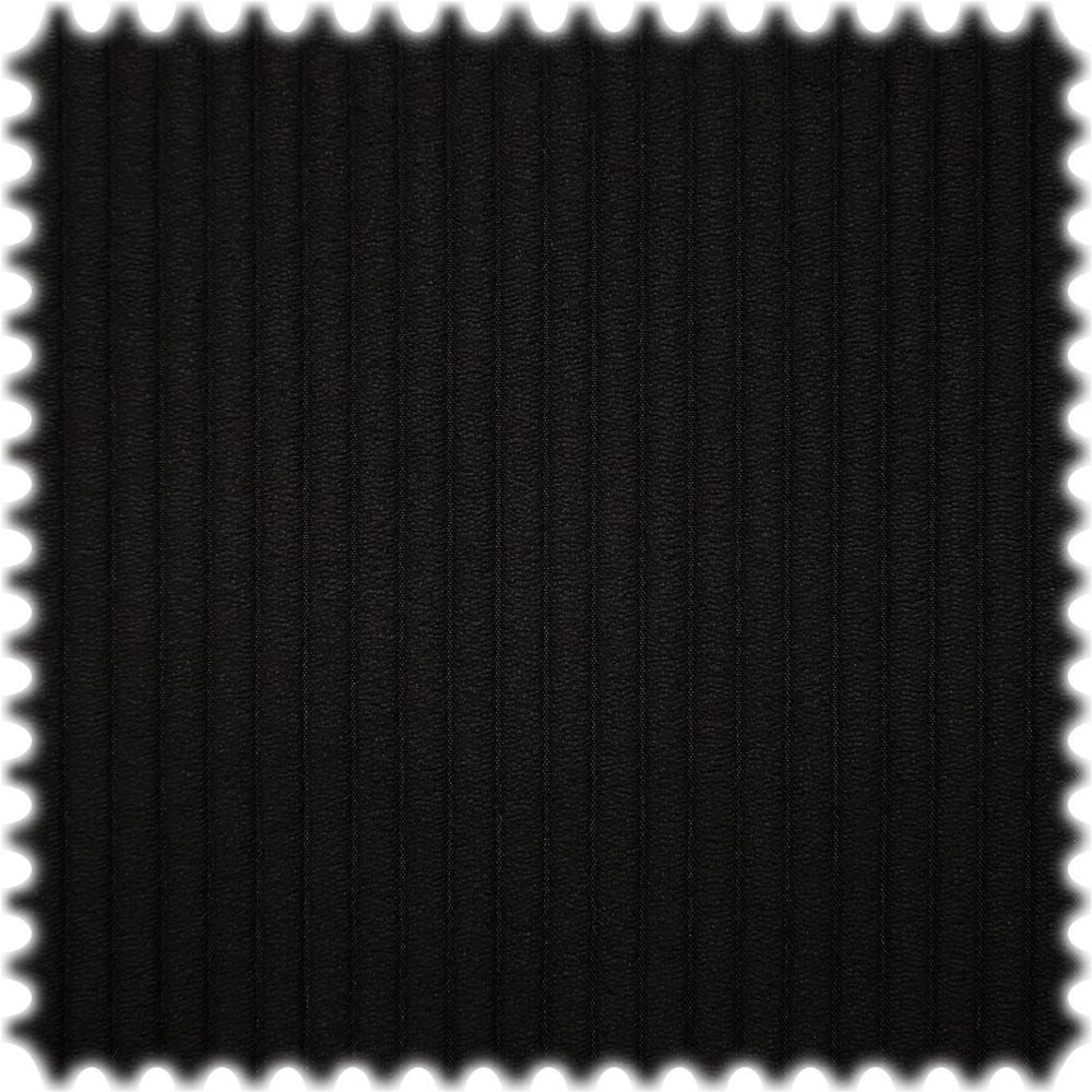 Heiro Stoff Breitcord Samt Möbelstoff Cable Schwarz mit Fleckschutz, Meterware - Breite:140 cm