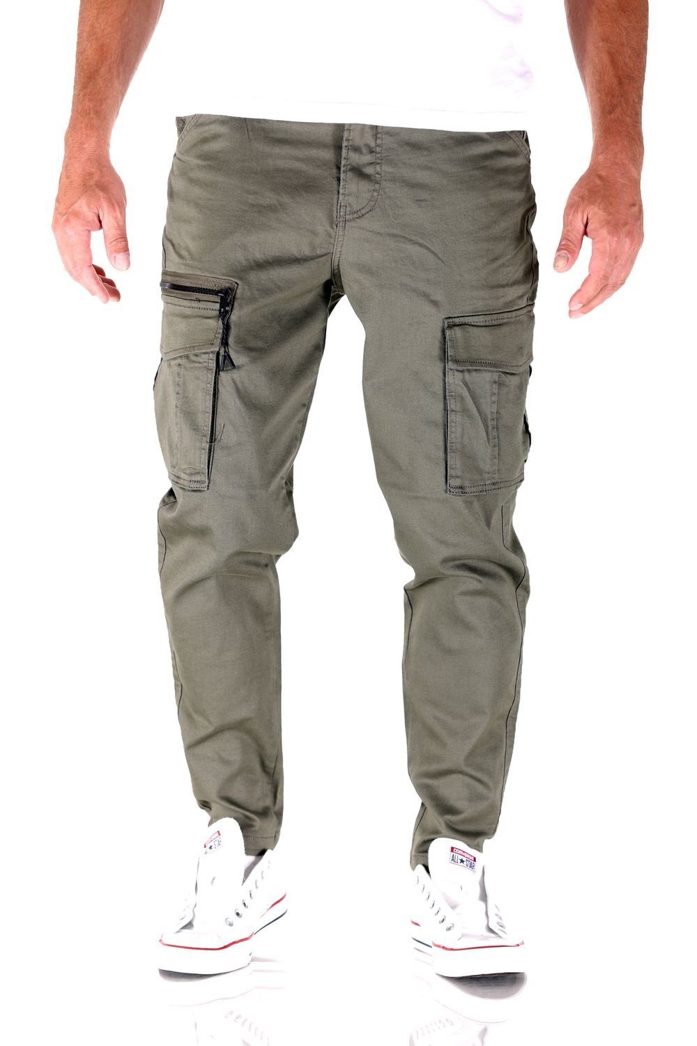 Jack & Jones Cargojeans Jack Dex Paul Hose Jones Jeans Dusty & Fit Tapered - Herren Cargo Ace Olive Flake