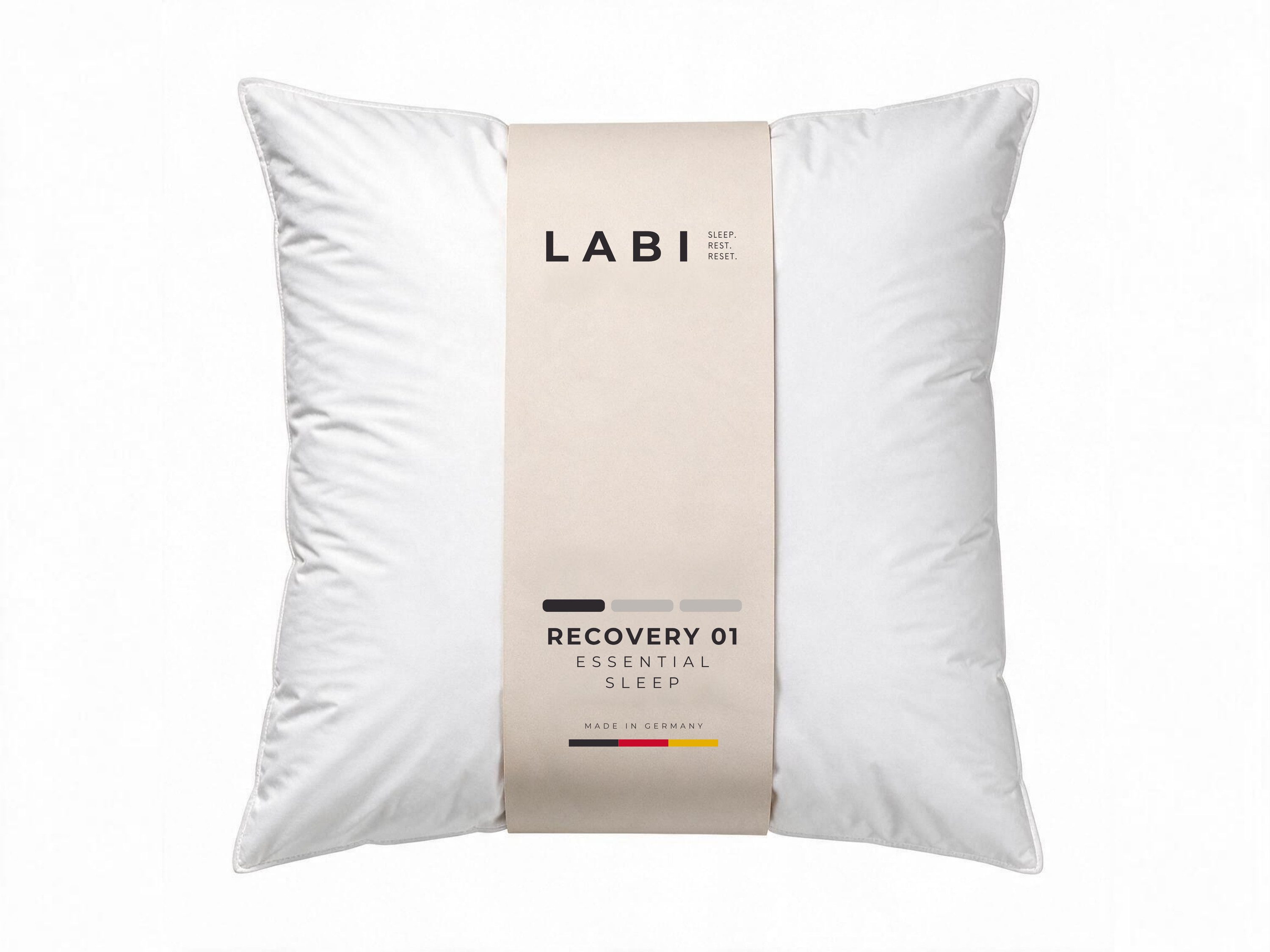 LABI SLEEP Federkopfkissen Elevate, Füllung: 100% Federn, hochwertig, Federkissen, Seitenschläfer, Rückenschläfer, Bauchschläfer