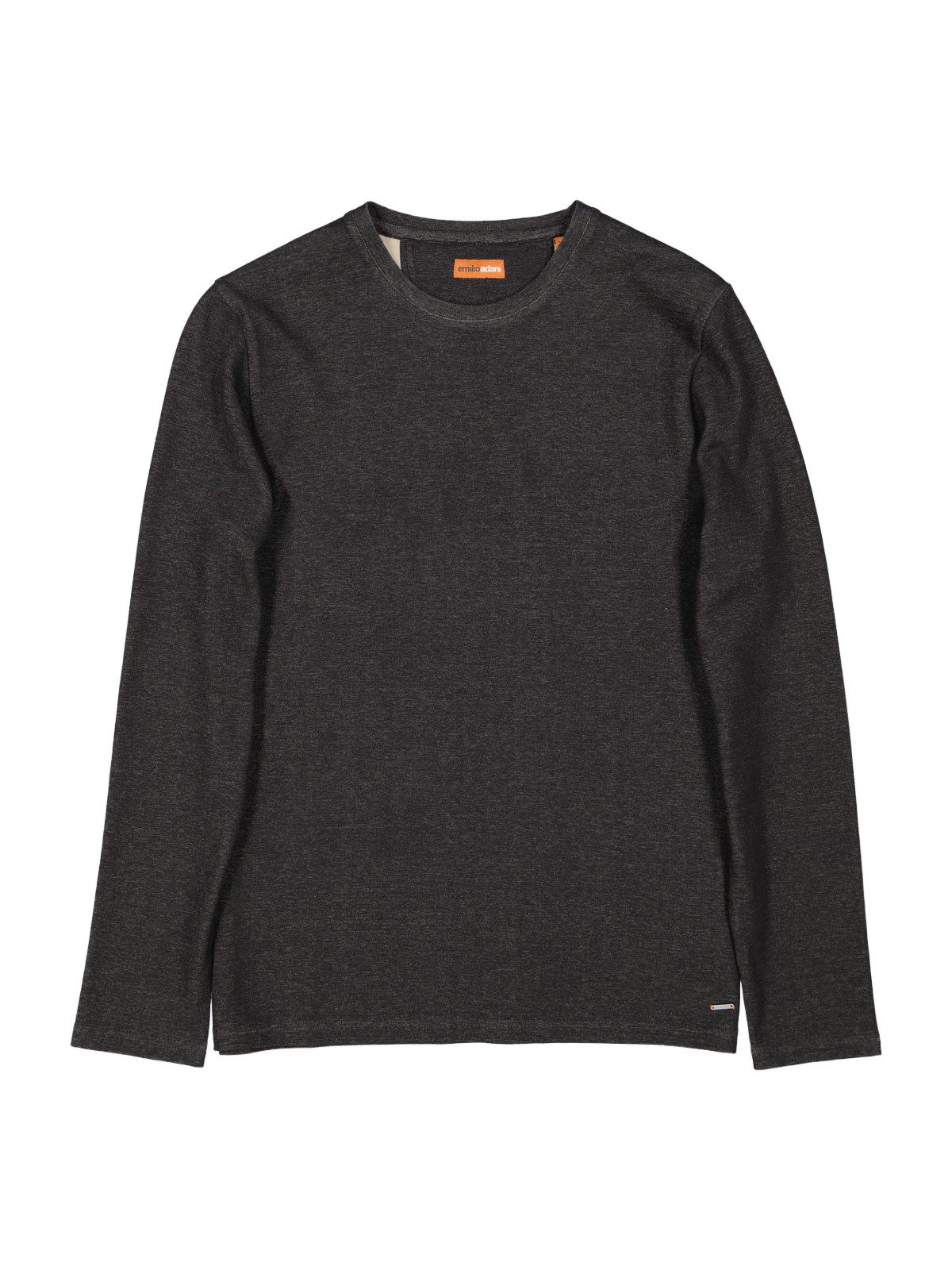 emilio adani Langarmshirt Herren Longsleeve mit Rundhalsausschnitt, Schwarzbraun