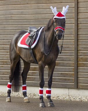ARBO-INOX® Pferdebandage Bandagen Fleecebandagen Weihnachtsbandagen 4-Set rot (Set, 4 er Set), 32 cm Lang