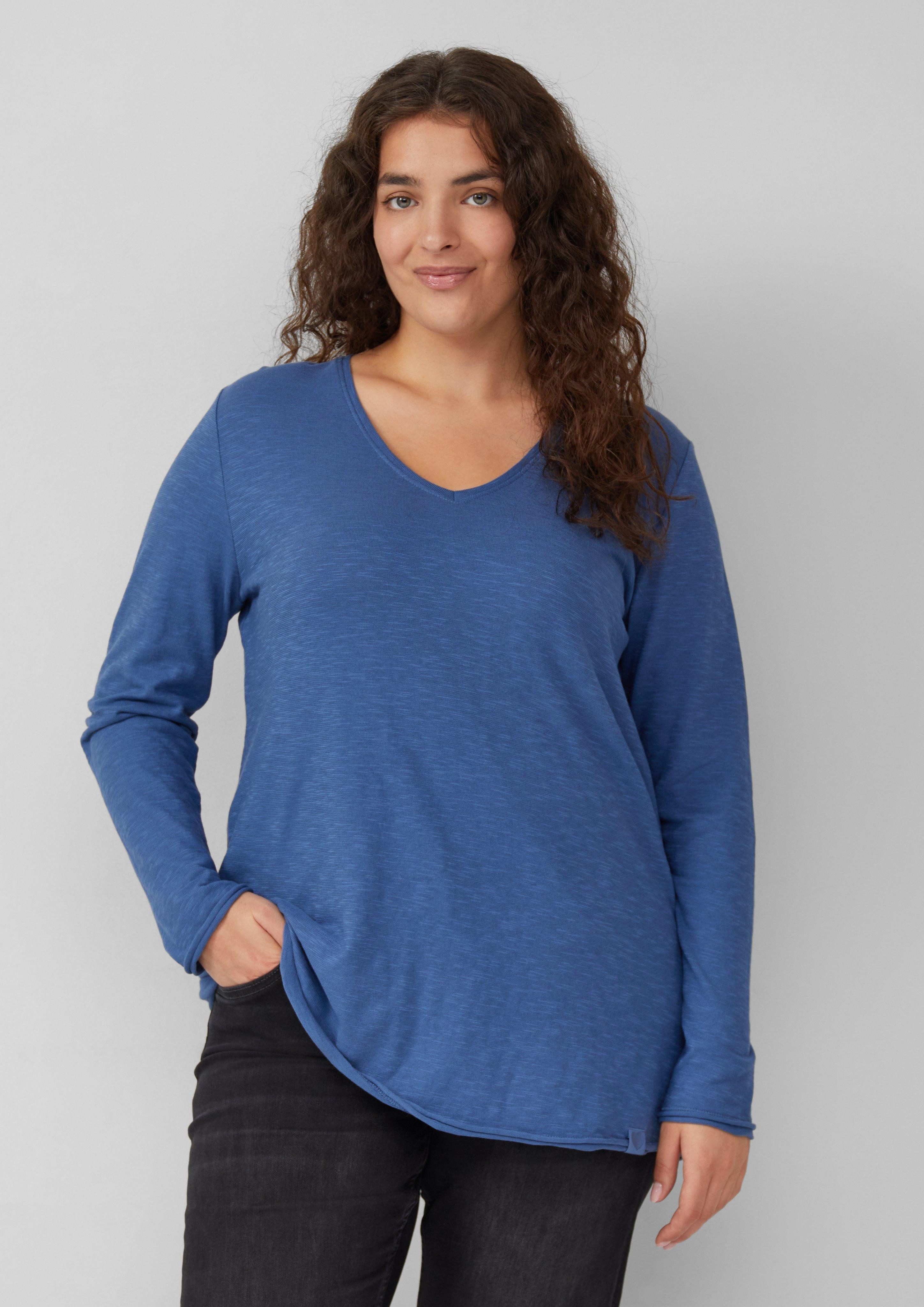 s.Oliver Sweatshirt Jersey-Shirt mit V-Ausschnitt und günstig online kaufen