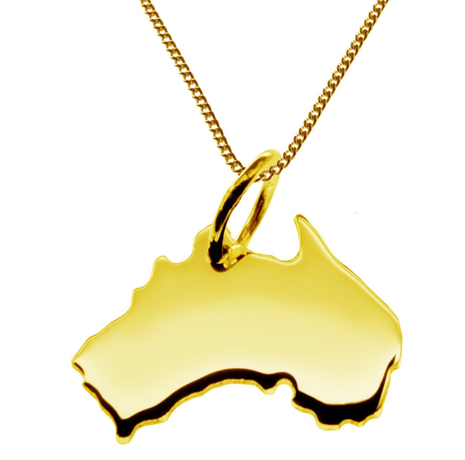schmuckador Kette mit Anhänger 50cm Halskette + Australien Anhänger in 585 Gelbgold
