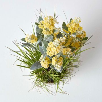Kunstpflanze Kunstblumen Lavendel in brauner Topf, gelb, 66 cm hoch, Homescapes, Höhe 66 cm
