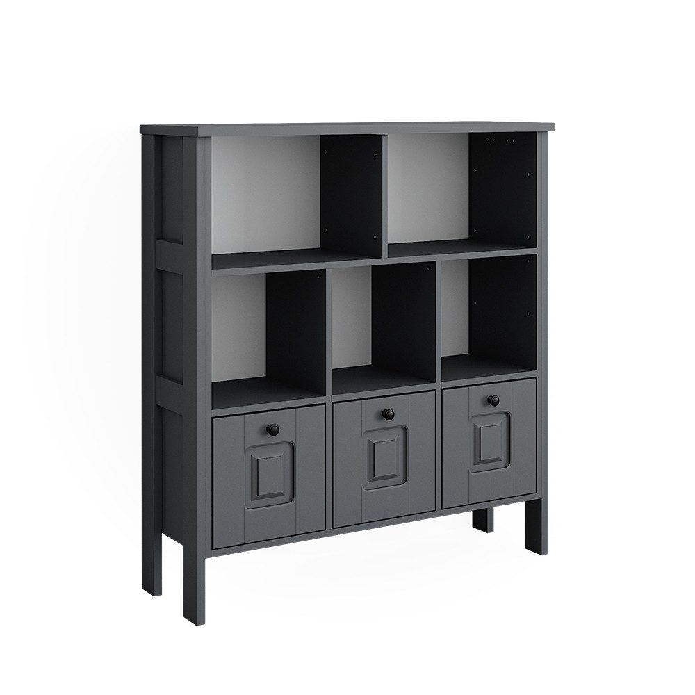 VitaliSpa® Bücherregal Ajaton, Grau, 103.6 x 113.4 cm, 1-tlg. günstig online kaufen