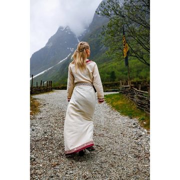 Leonardo Carbone Ritter-Kostüm Wikinger Kleid "Lagertha" Natur/Rot XXXL