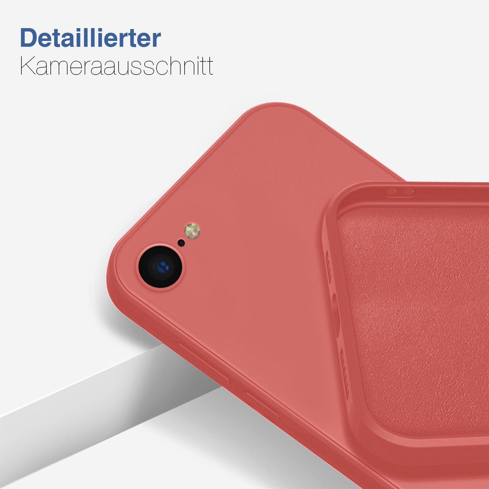 Tec-Expert Handyhülle SoftGrip Cover Hülle für Apple iPhone 7, Handy Case Bumper integrierter Kameraschutz flexibel