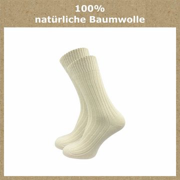 GAWILO Komfortsocken "Natur" aus 100% reiner, naturbelassener Baumwolle für Damen & Herren (6 Paar) Etwas gröber gestrickt für extra Tragekomfort & angenehmes Hautgefühl