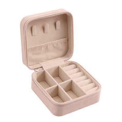 kwmobile Schmuckkasten Schmuckbox Reise - Schmuckkästchen für unterwegs - Schmucketui (1 St), Reisetasche Box - klassisches Design - kleine Schmuckaufbewahrung