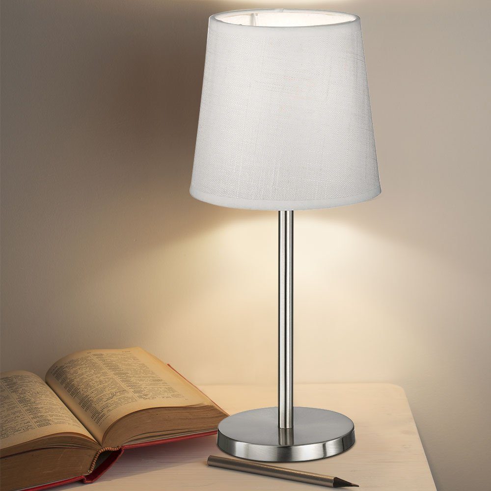 FISCHER & HONSEL Tischleuchte, Leuchtmittel nicht inklusive, Tischlampe Nachttischleuchte Schlafzimmer Wohnzimmer weiß
