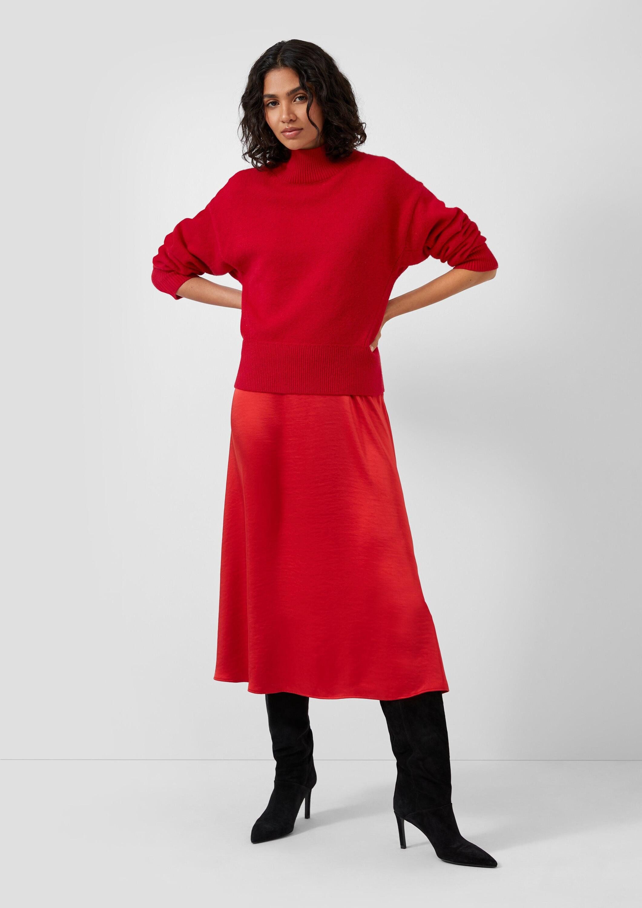 s.Oliver Longpullover Strickpullover Weicher Pullover mit Stehkragen