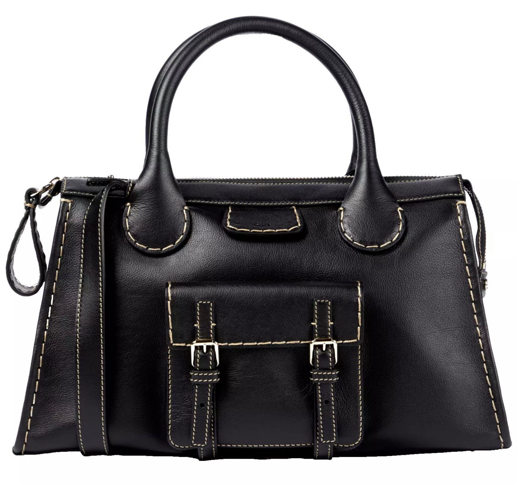 Chloé Schultertasche Edith Ledertasche Shopper Tote Bag, Kontrastierende Ziernähte, Hommage an die 70er Jahre