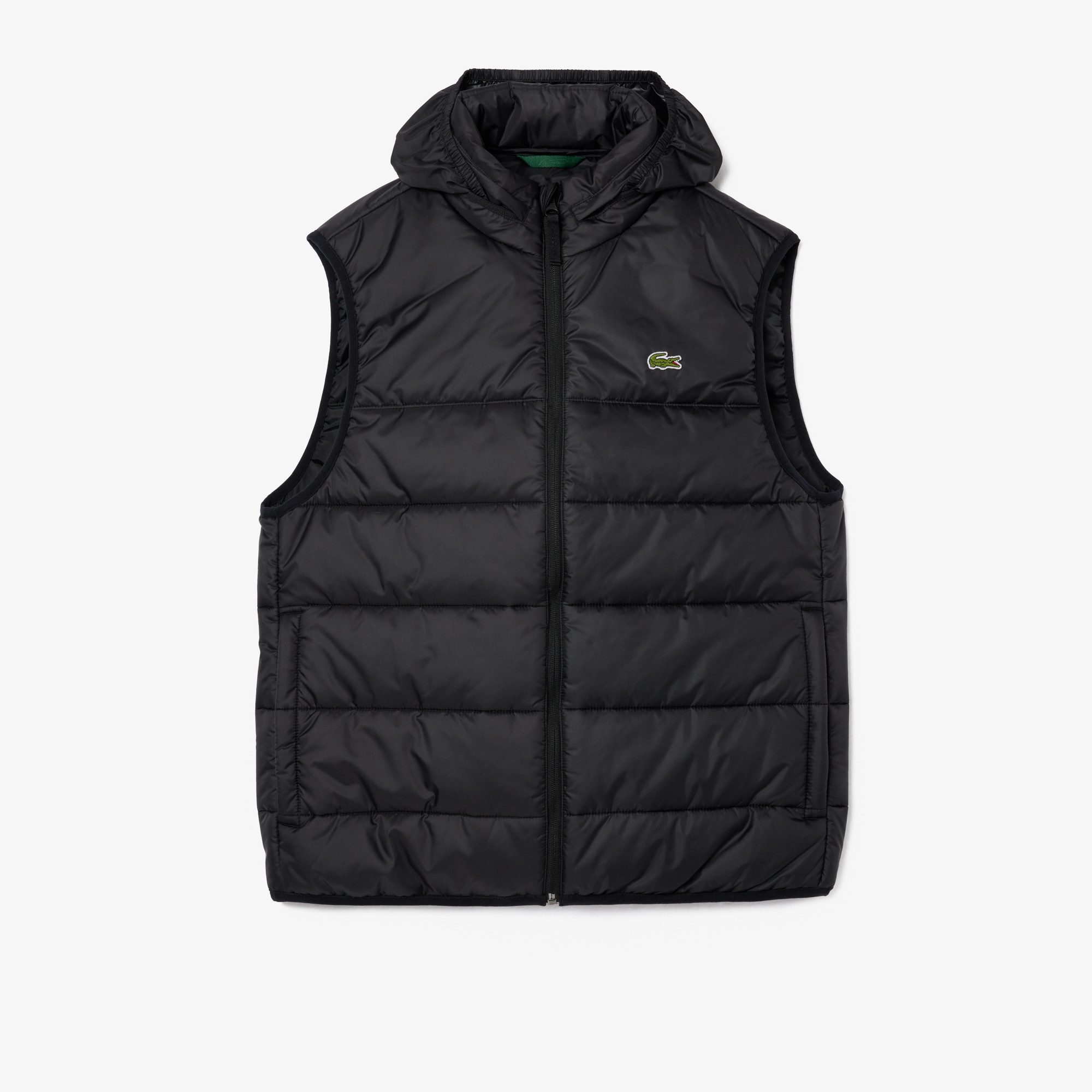 Lacoste Steppweste mit Kapuze im Stehkragen, Regular Fit, wattiert