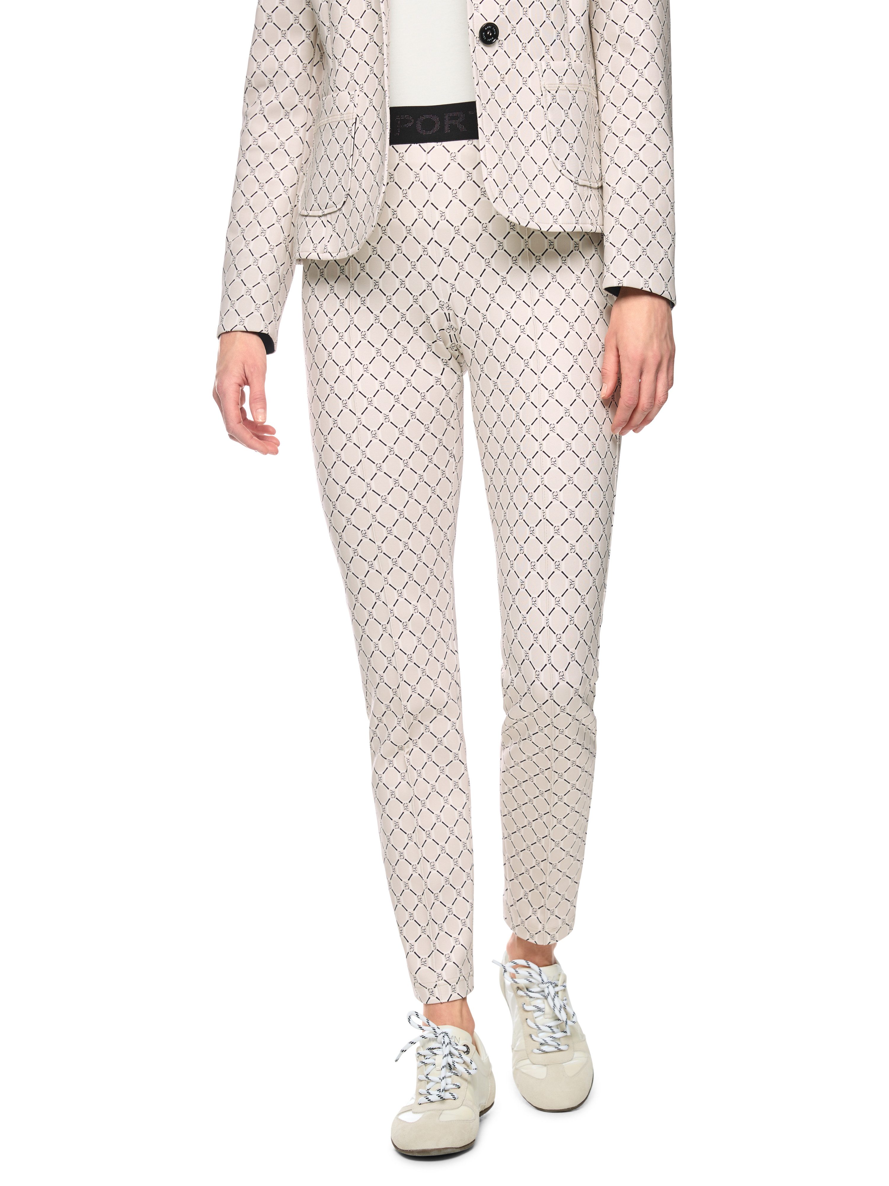Marc Cain Jerseyhose Golden Hour Premium Damenmode Model: Sofia, bedruckt, aus Scubajersey