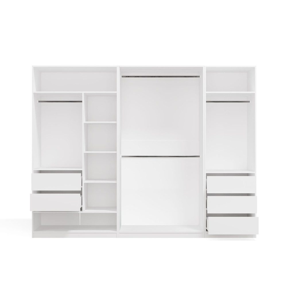 Raumhirsch Furniture Kleiderschrank Kleiderschrank, Garderobensystem, Schranksystem, Garderobe (Maße 260 x 50 x 200 (H) cm, 3 Segmente, 2 Kleiderstangen) Mit Sc – Bild 4 von 5