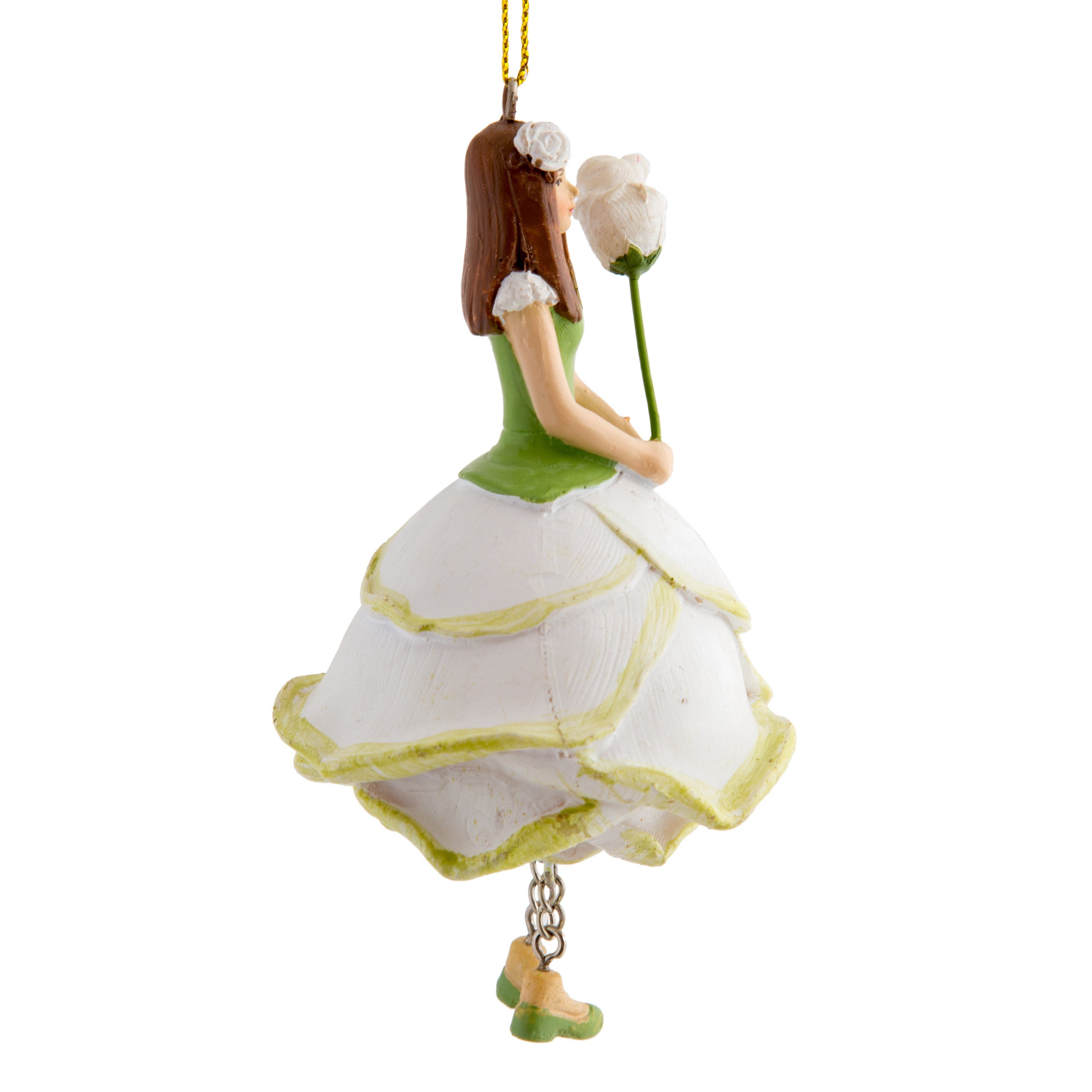 ROSEMARIE SCHULZ Heidelberg Dekofigur Blumenmädchen Victoria Rose Weiß Dekofigur Blumen Figur für Innen, Sammlerstück