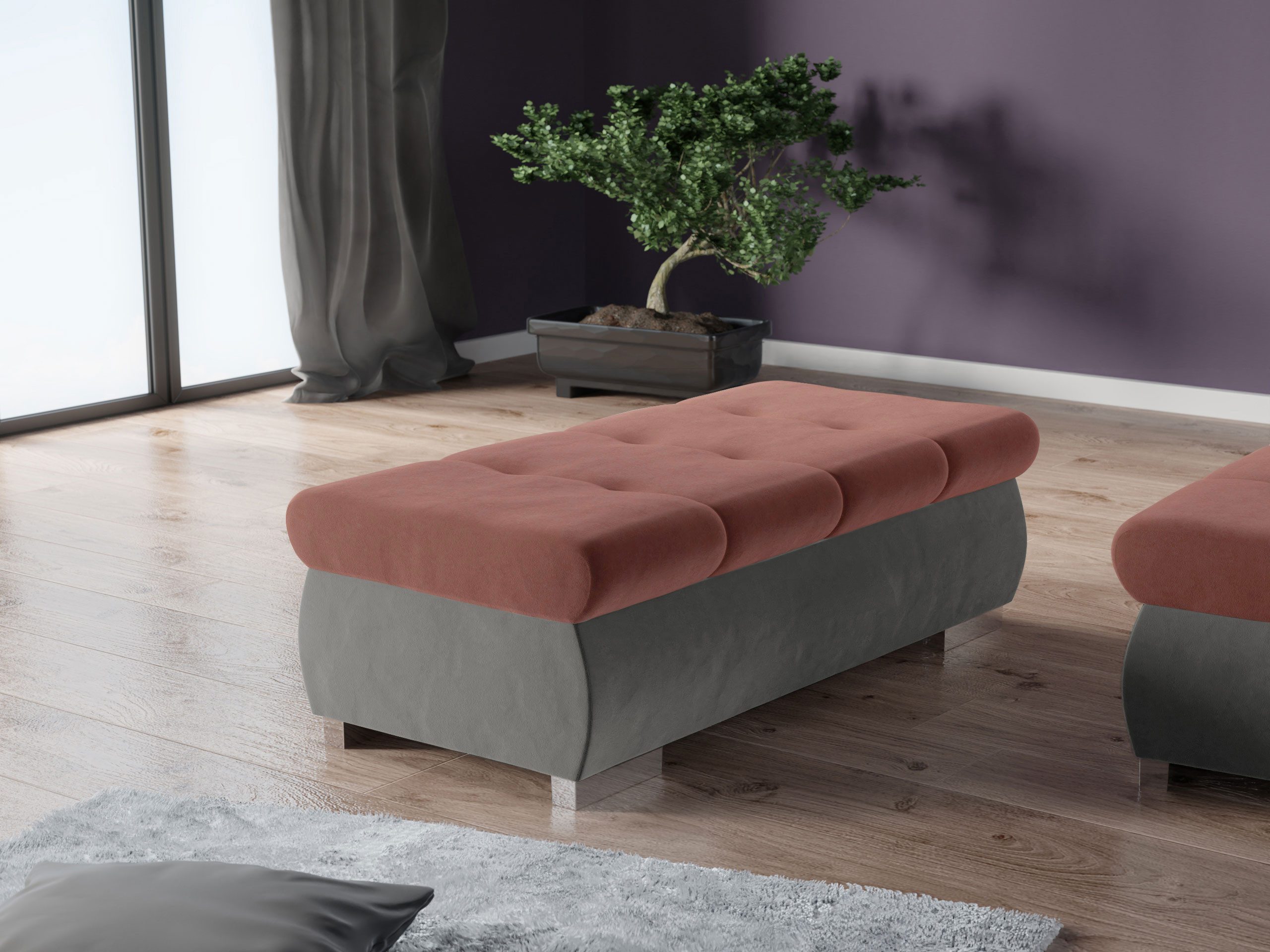 MIRJAN24 Polsterhocker Orkan Groß, Holzkonstruktion, 120x60x39 günstig online kaufen