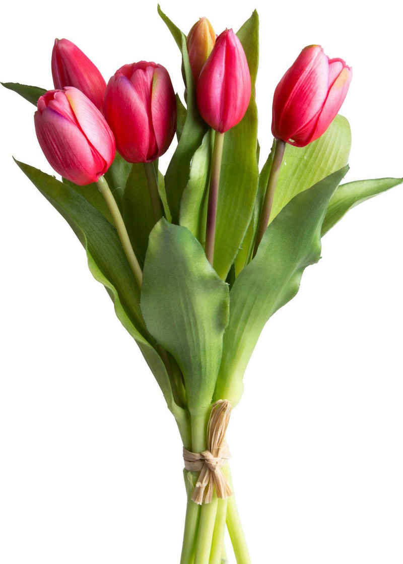 Kunstblume »Willa« Tulpe, DELAVITA, Höhe 32 cm, Tulpenbündel im 7er-Set