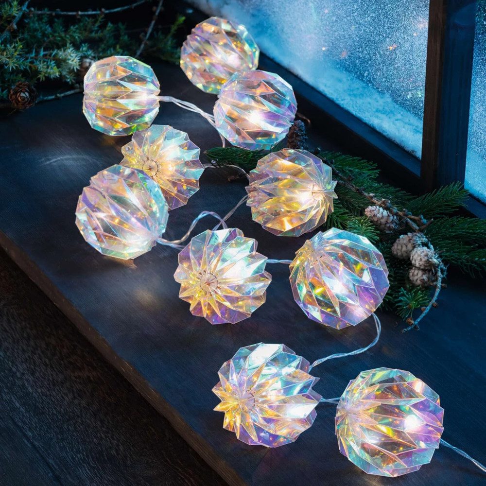 Home-trends24.de LED Laterne LED Lichterkette Regenbogen Ball Deko Tisch Be günstig online kaufen