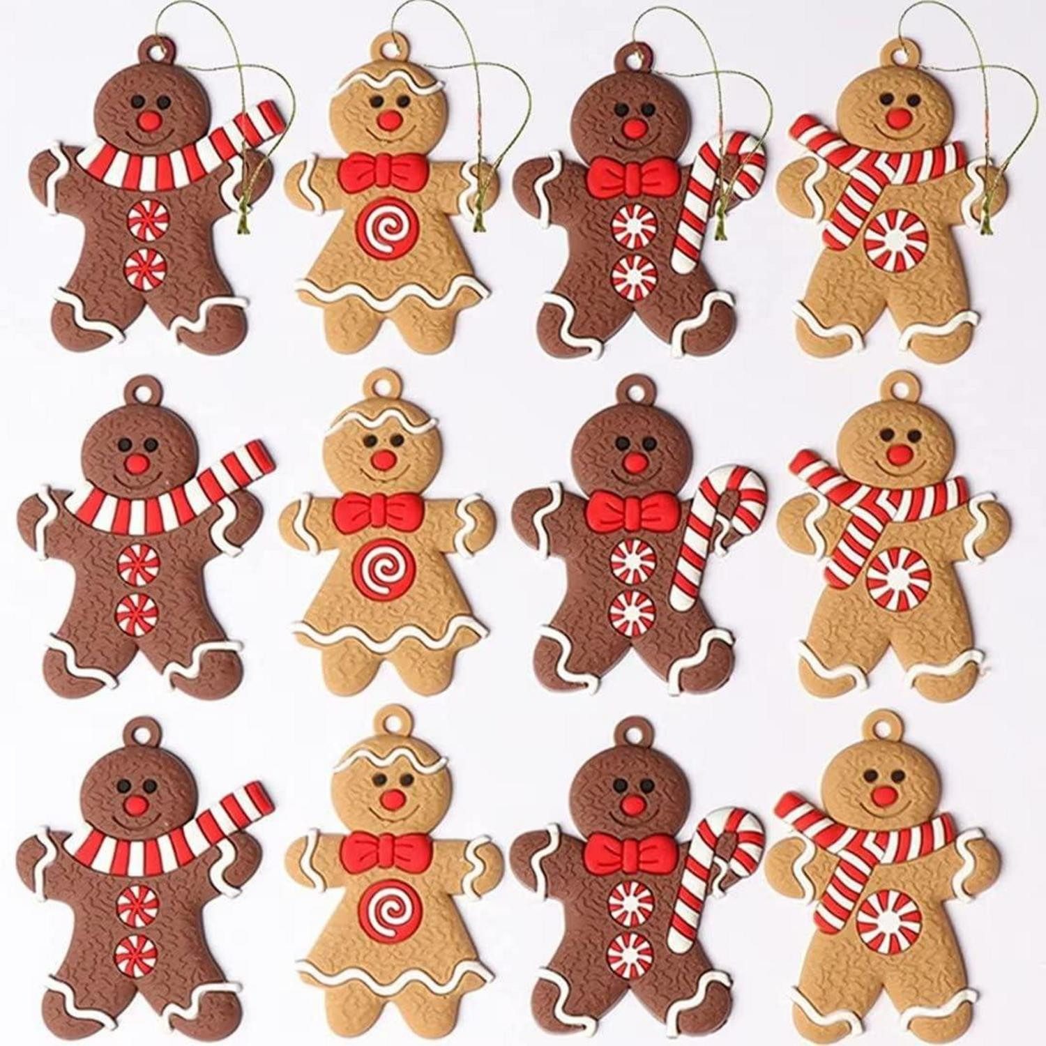 Baumbehang Lebkuchenmann Anhänger 12pcs Ingwer-Mann Dekoration Weihnachtsdeko
