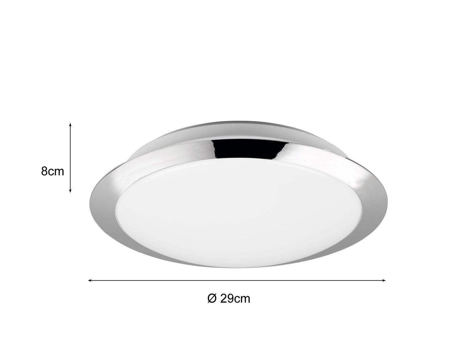 Deckenleuchte, Chrom LED Badlampen Ø29cm Gäste Treppenhaus Badezimmerlampen Warmweiß, Silber Set Decke, fest WC Weiß integriert, / meineWunschleuchte LED 2er &