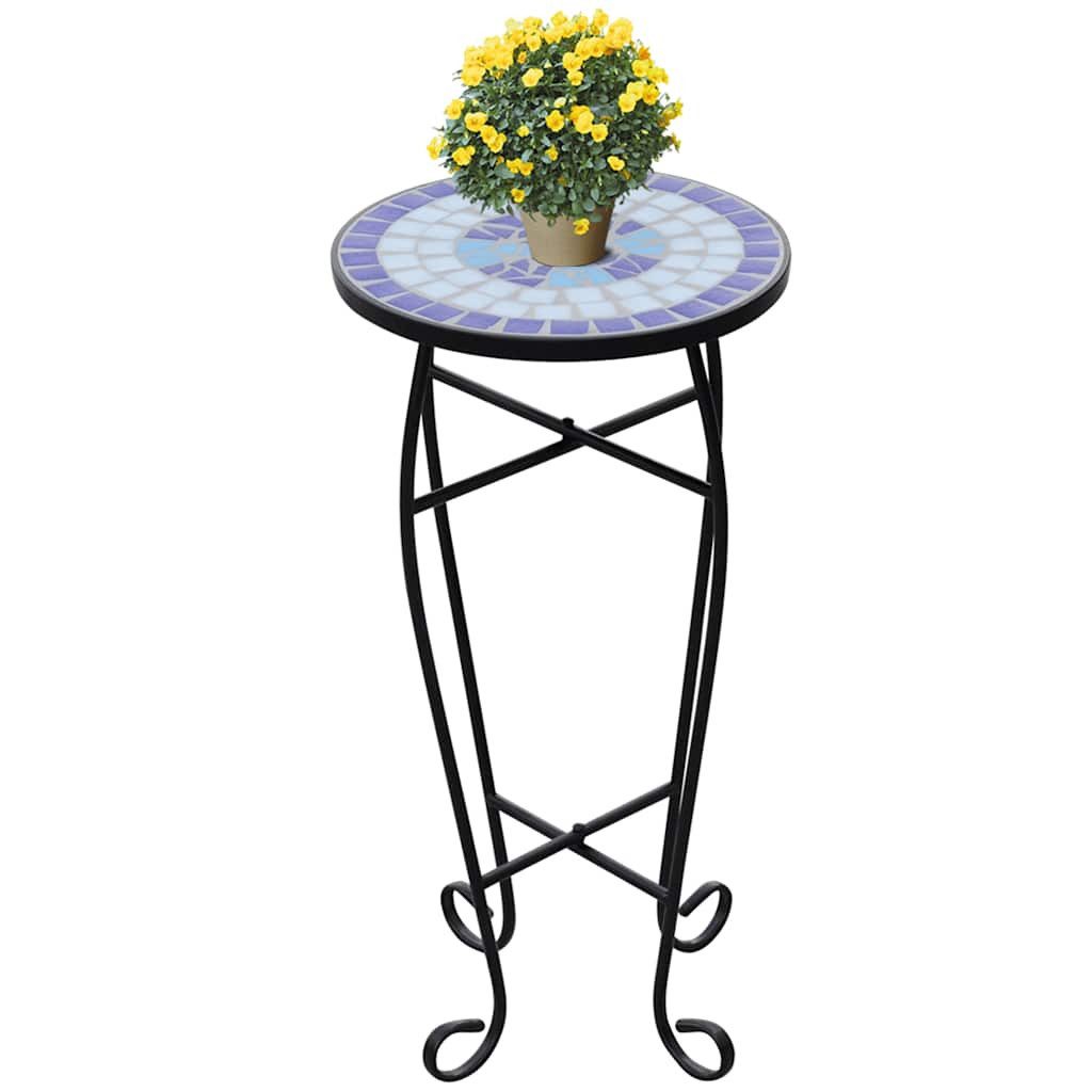 furnicato Beistelltisch Eleganter 30 cm Durchmesser in Blau und Weiß (1-St)