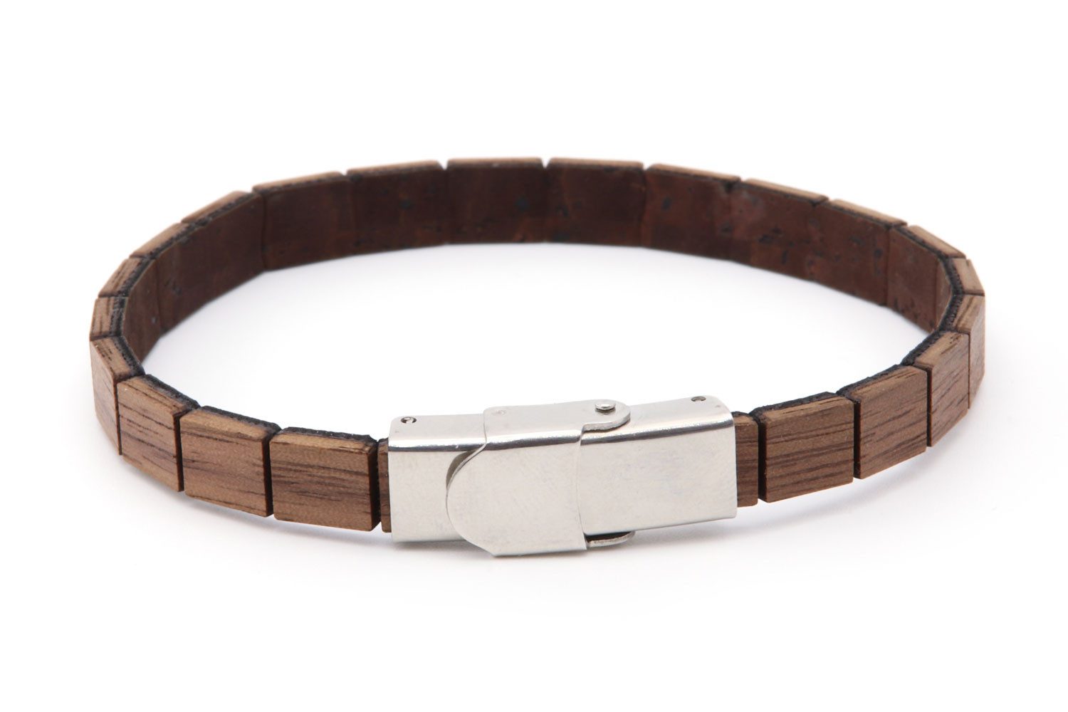 NaturSchatulle Gliederarmband aus Holz und Kork "Woody" slim (Holzschmuck, günstig online kaufen