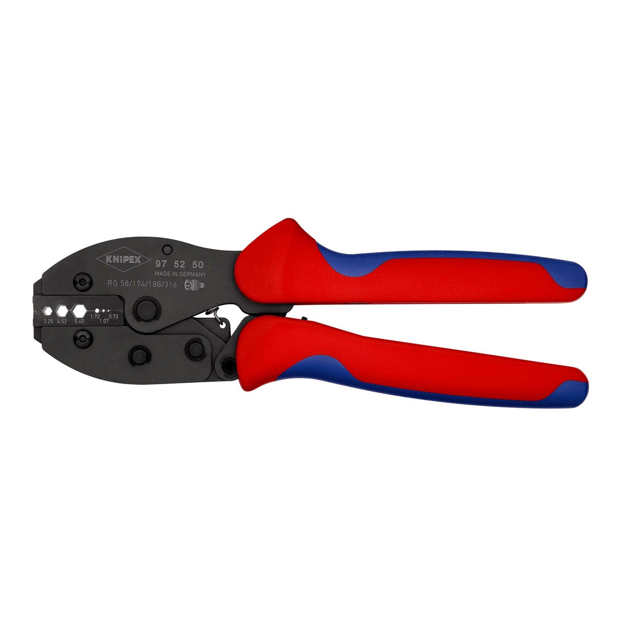 Knipex Crimpzange KNIPEX 97 52 50 PreciForce® Crimpzange mit Mehrkomponenten-Hüllen brün