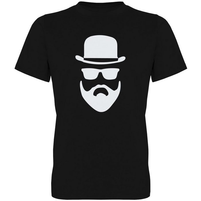 G-graphics T-Shirt Männergesicht – mit Hut Brille & Bart Herren T-Shirt mit trendigem Frontprint Aufdruck auf der Vorderseite Spruch/Sprüche/Print/Motiv für jung & alt