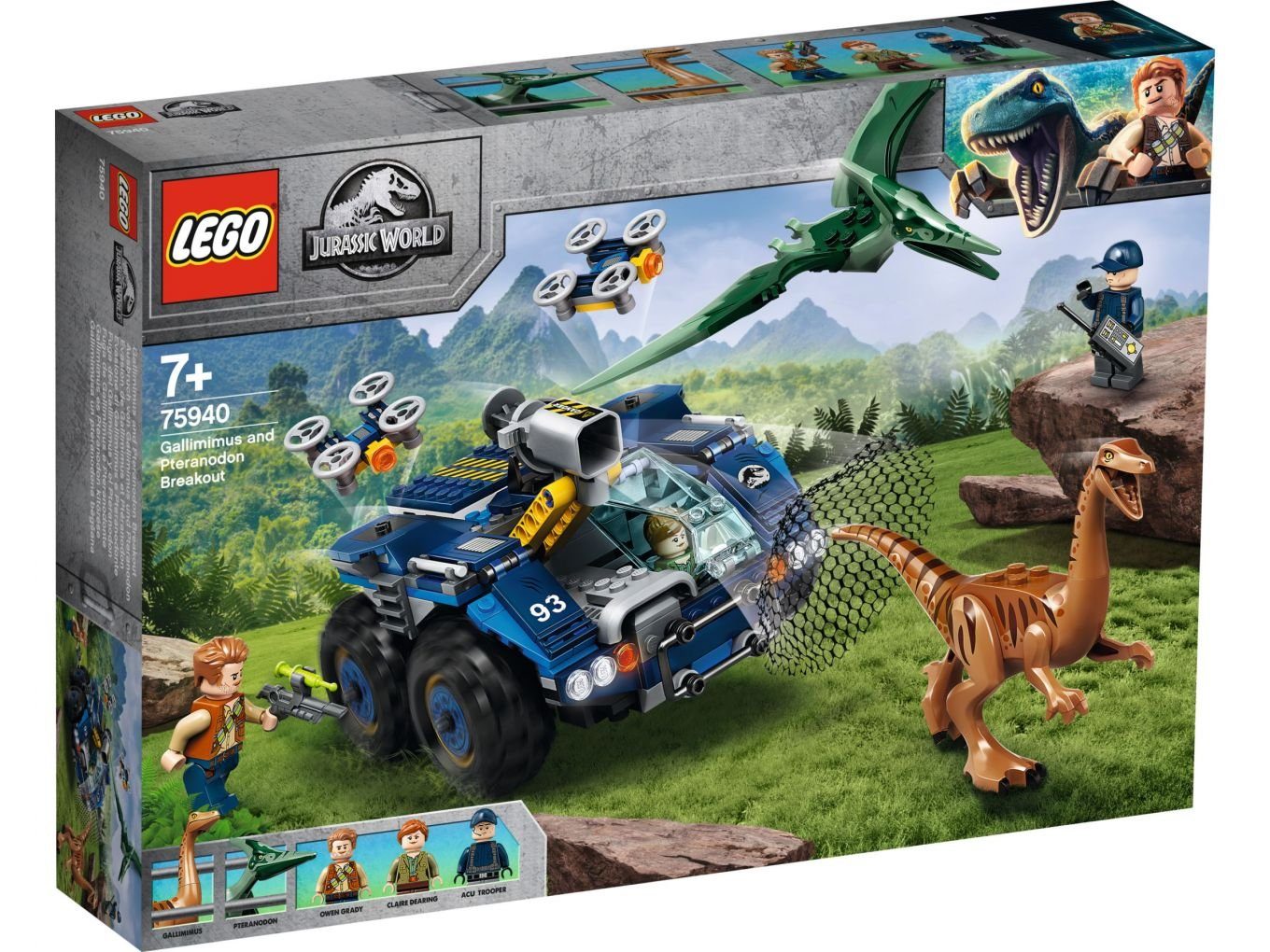 LEGO® Konstruktionsspielsteine »LEGO® Jurassic World 75940 Ausbruch von  Gallimimus und Pteranodon«, (391 St)