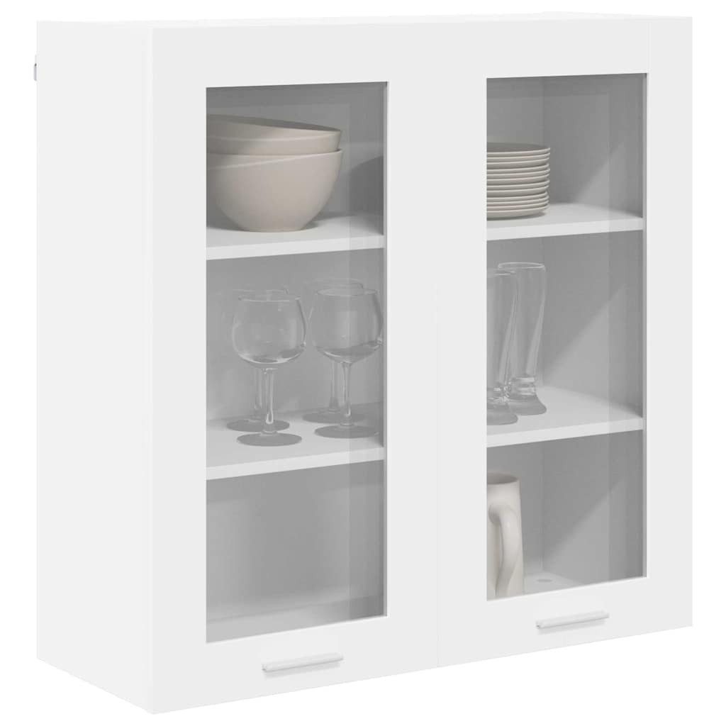 vidaXL Hängeschrank Vitrine-Hängeschrank Hängeschrank Riga Weiß 80x31x80 cm moderner Küche – Bild 3 von 5