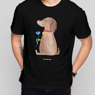 Mr. & Mrs. Panda T-Shirt Hund Blume - Schwarz - Geschenk, Hundebesitzer, Shirt, Herrn, Sprüche (1-tlg)