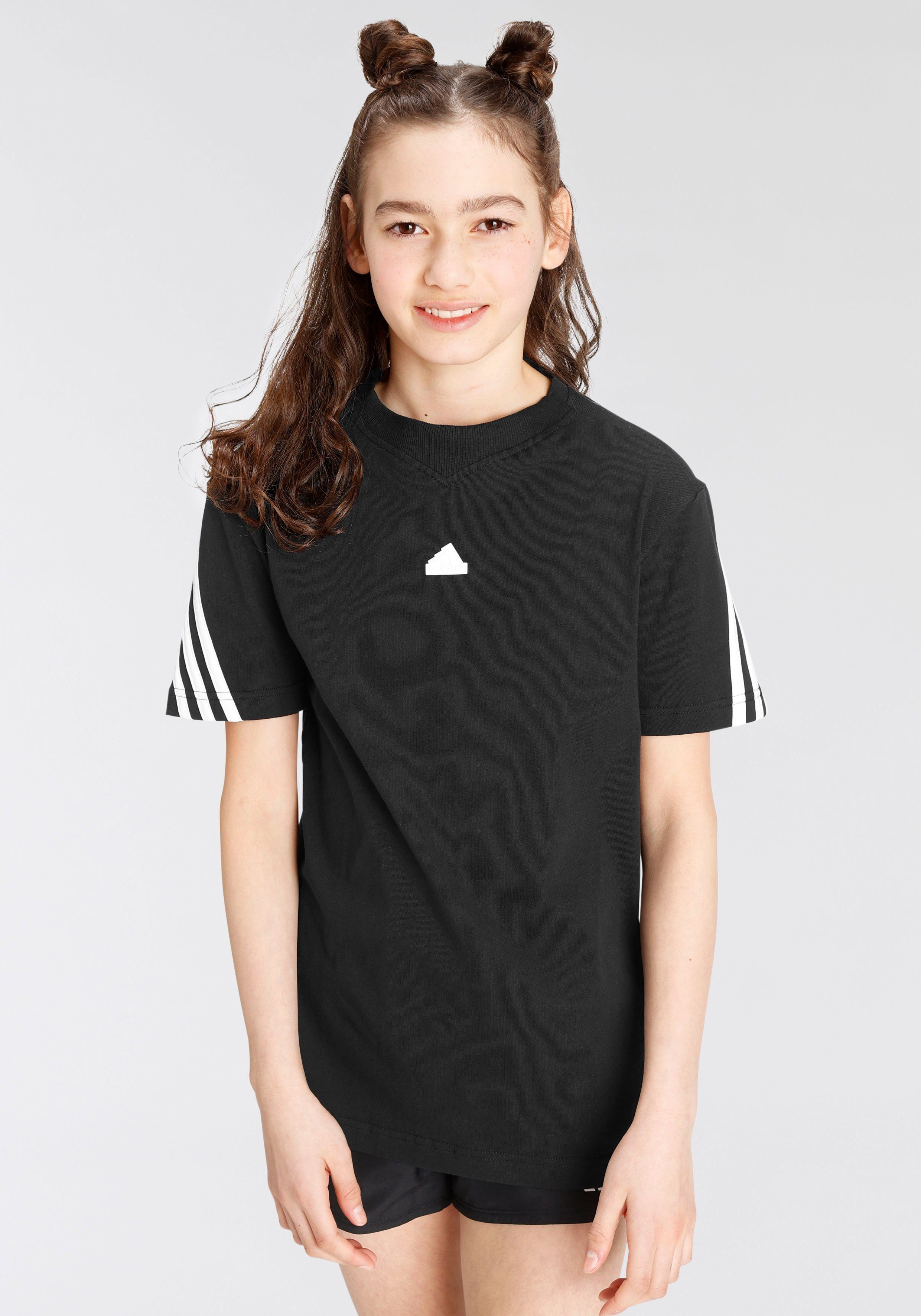 adidas Sportswear T-Shirt U FI 3S T Black / White | Sport-T-Shirts