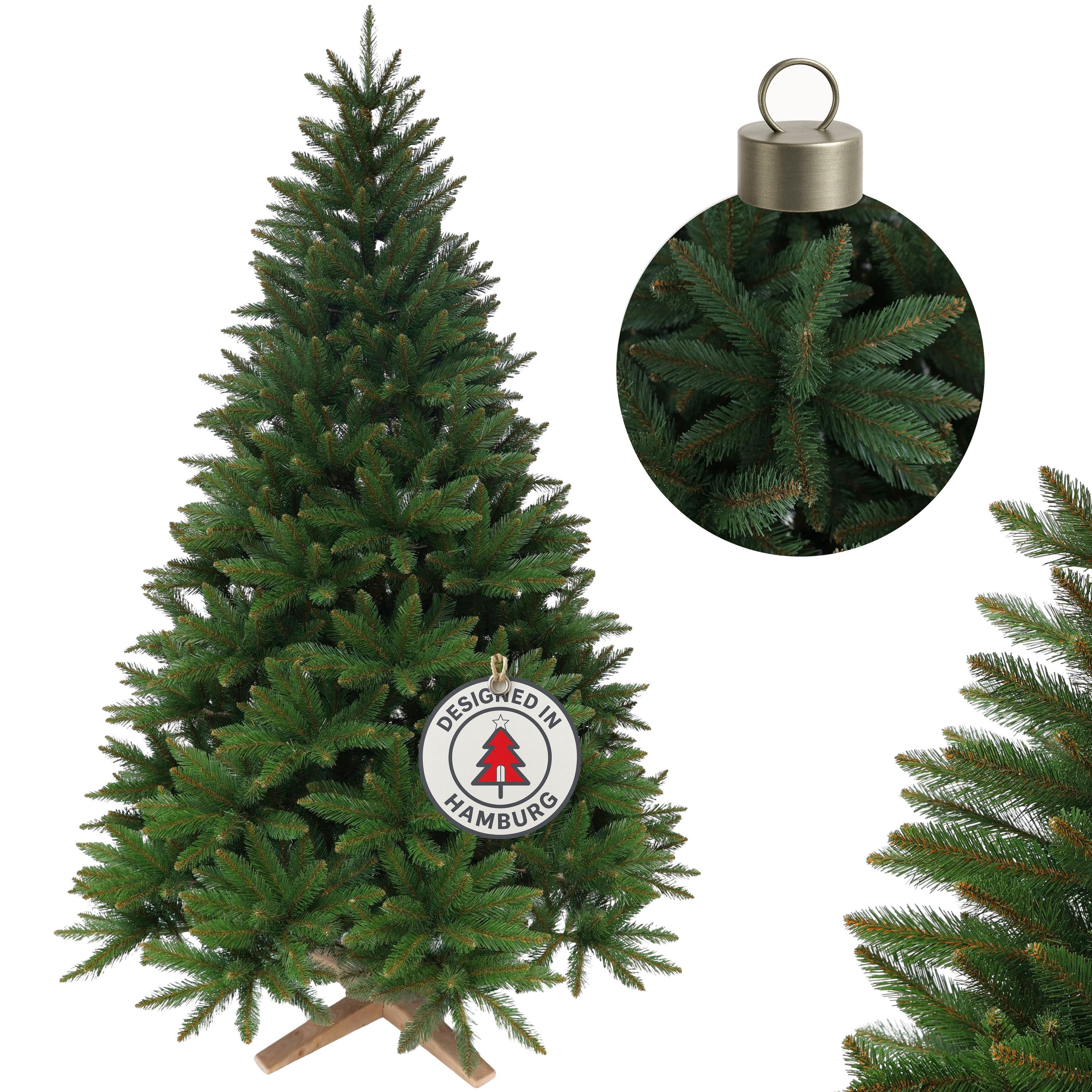Künstlicher Weihnachtsbaum Realistische Optik, pflegeleichter Tannenbaum 3D PVC Nadelkleid